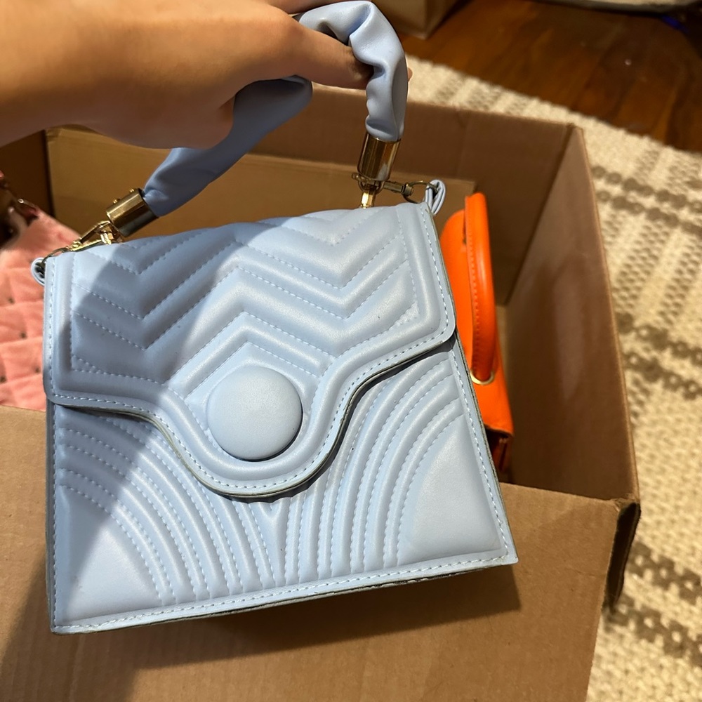 Baby blue purse